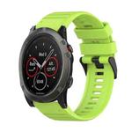 For Garmin Fenix 5X Plus 26mm Horizontal Texture Silicone Watch Band with Removal Tool(Lime Green)