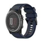 For Garmin Fenix 3 26mm Horizontal Texture Silicone Watch Band with Removal Tool(Navy Blue)