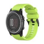 For Garmin Fenix 3 26mm Horizontal Texture Silicone Watch Band with Removal Tool(Lime Green)