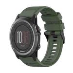 For Garmin Fenix 3 26mm Horizontal Texture Silicone Watch Band with Removal Tool(Army Green)