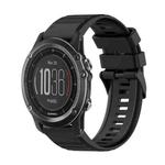 For Garmin Fenix 3 HR 26mm Horizontal Texture Silicone Watch Band with Removal Tool(Black)