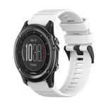 For Garmin Fenix 3 HR 26mm Horizontal Texture Silicone Watch Band with Removal Tool(White)