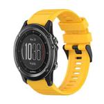 For Garmin Fenix 3 HR 26mm Horizontal Texture Silicone Watch Band with Removal Tool(Yellow)