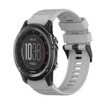For Garmin Fenix 3 HR 26mm Horizontal Texture Silicone Watch Band with Removal Tool(Grey)