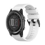 For Garmin Fenix 3 Sapphire 26mm Horizontal Texture Silicone Watch Band with Removal Tool(White)