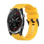 For Garmin Descent MK 2 26mm Horizontal Texture Silicone Watch Band with Removal Tool(Yellow)