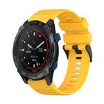 For Garmin Descent MK 2i 26mm Horizontal Texture Silicone Watch Band with Removal Tool(Yellow)