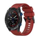 For Garmin Descent MK 2i 26mm Horizontal Texture Silicone Watch Band with Removal Tool(Red)