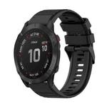 For Garmin Fenix 6 GPS 22mm Horizontal Texture Silicone Watch Band with Removal Tool(Black)