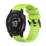 For Garmin Fenix 6 GPS 22mm Horizontal Texture Silicone Watch Band with Removal Tool(Lime Green)