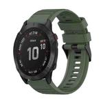 For Garmin Fenix 6 GPS 22mm Horizontal Texture Silicone Watch Band with Removal Tool(Army Green)