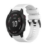 For Garmin Fenix 6 Pro GPS 22mm Horizontal Texture Silicone Watch Band with Removal Tool(White)