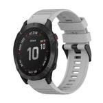 For Garmin Fenix 6 Sapphire GPS 22mm Horizontal Texture Silicone Watch Band with Removal Tool(Grey)