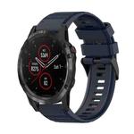 For Garmin Fenix 5 Plus 22mm Horizontal Texture Silicone Watch Band with Removal Tool(Navy Blue)