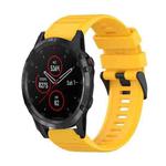 For Garmin Fenix 5 Plus 22mm Horizontal Texture Silicone Watch Band with Removal Tool(Yellow)