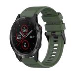 For Garmin Fenix 5 Plus 22mm Horizontal Texture Silicone Watch Band with Removal Tool(Army Green)