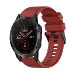 For Garmin Fenix 5 Plus 22mm Horizontal Texture Silicone Watch Band with Removal Tool(Red)