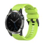 For Garmin Quatix 5 22mm Horizontal Texture Silicone Watch Band with Removal Tool(Lime Green)