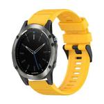 For Garmin Quatix 5 Sapphire 22mm Horizontal Texture Silicone Watch Band with Removal Tool(Yellow)