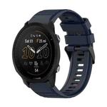 For Garmin Forerunner 955 22mm Horizontal Texture Silicone Watch Band with Removal Tool(Navy Blue)