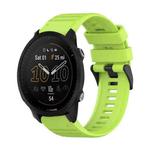 For Garmin Forerunner 955 22mm Horizontal Texture Silicone Watch Band with Removal Tool(Lime Green)