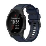 For Garmin Forerunner 945 22mm Horizontal Texture Silicone Watch Band with Removal Tool(Navy Blue)