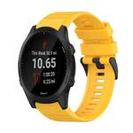 For Garmin Forerunner 945 22mm Horizontal Texture Silicone Watch Band with Removal Tool(Yellow)
