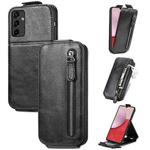For Samsung Galaxy A14 5G Zipper Wallet Vertical Flip Leather Phone Case(Black)