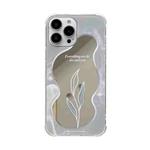 For iPhone 14 Pro Color Painted Mirror Phone Case(Leaf)