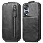 For Honor 70 Zipper Wallet Vertical Flip Leather Phone Case(Black)