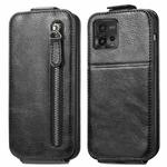 For Motorola Moto G72 Zipper Wallet Vertical Flip Leather Phone Case(Black)