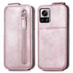 For Motorola Moto Edge 30 Ultra Zipper Wallet Vertical Flip Leather Phone Case(Rose Gold)