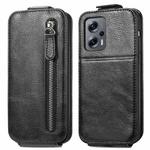 For Xiaomi Redmi Note 11T Zipper Wallet Vertical Flip Leather Phone Case(Black)