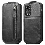 For ZTE Axon 30S Zipper Wallet Vertical Flip Leather Phone Case(Black)