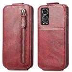 For ZTE Axon 30S Zipper Wallet Vertical Flip Leather Phone Case(Red)