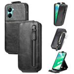 For Realme C33 Zipper Wallet Vertical Flip Leather Phone Case(Black)