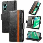 For Realme C33 CaseNeo Splicing Dual Magnetic Buckle Leather Phone Case(Black)