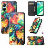 For Realme C33 CaseNeo Colorful Magnetic Leather Phone Case(Colorful Cloud)