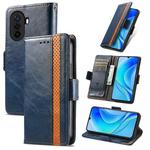 For Huawei  Nova Y70 CaseNeo Splicing Dual Magnetic Buckle Leather Phone Case(Blue)