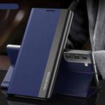 For Samsung Galaxy S23 5G Side Electroplated Adsorption Leather Phone Case(Dark Blue)