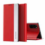 For OPPO Reno6 4G Side Electroplated Adsorption Leather Phone Case(Red)