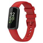 For Fitbit Inspire 3 Solid Color Silicone Watch Band, Size:L(Red)