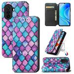 For Huawei Nova Y70 CaseNeo Colorful Magnetic Leather Phone Case(Purple Scales)