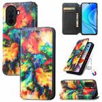 For Huawei Enjoy 50 CaseNeo Colorful Magnetic Leather Phone Case(Colorful Cloud)