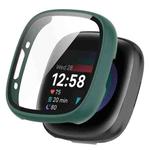 For Fitbit Versa 4 PC+ Toughened Film Integrated Protective Case(Green)