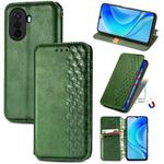 For Huawei Enjoy 50 Cubic Grid Pressed Magnetic Leather Phone Case(Green)