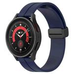 For Huawei Watch GT3 Pro 43mm 20mm Solid Color Magnetic Clasp Silicone Watch Band(Midnight Blue)