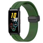 For Honor Watch ES 20mm Solid Color Magnetic Clasp Silicone Watch Band(Army Green)