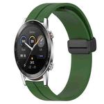 For Honor Magic Watch2 42mm 20mm Solid Color Magnetic Clasp Silicone Watch Band(Army Green)