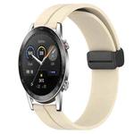 For Honor Magic Watch2 42mm 20mm Solid Color Magnetic Clasp Silicone Watch Band(Beige)